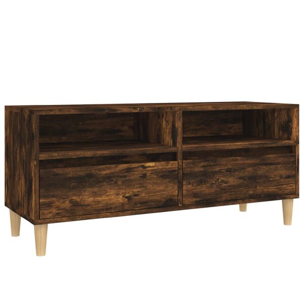 vidaXL Meuble TV chêne fumé 100x34 5x44 5 cm bois d'ingénierie