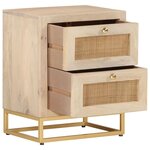 vidaXL Table de chevet 40x30x50 cm bois massif manguier et fer