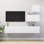 vidaXL Ensemble de meubles TV 4 Pièces Blanc Bois d'ingénierie
