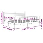 vidaXL Cadre de lit avec tête de lit marron miel 200x200cm bois massif