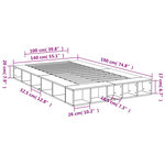 vidaXL Cadre de lit chêne sonoma 140x190 cm bois d'ingénierie