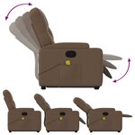 vidaXL Fauteuil de massage inclinable Marron Tissu