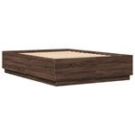 vidaXL Cadre de lit chêne marron 150x200 cm bois d'ingénierie
