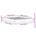vidaXL Cadre de lit chêne sonoma 140x200 cm bois d'ingénierie