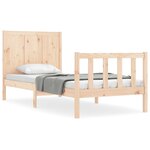 vidaXL Cadre de lit et tête de lit 100x200 cm bois massif