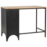 vidaXL Bureau à piédestal unique Bois de sapin et acier 100x50x76 cm