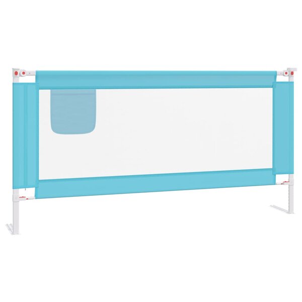 vidaXL Barrière de sécurité de lit d'enfant Bleu 180x25 cm Tissu