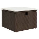 vidaXL Salon de jardin avec coussins 6 Pièces marron résine tressée