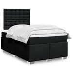 vidaXL Sommier à lattes de lit avec matelas Noir 120x200 cm Tissu
