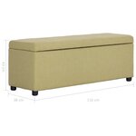 vidaXL Banc avec compartiment de rangement 116 cm Vert Polyester
