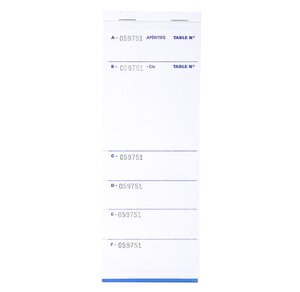 Bloc Brasserie 50 feuillets autocopiants numérotés en dupli Format 9 6x26 cm EXACOMPTA