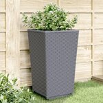 vidaXL Jardinières 2 Pièces gris 32 5x32 5x57 cm polypropylène