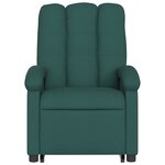vidaXL Fauteuil inclinable de massage électrique Vert foncé Tissu