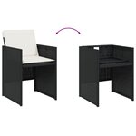 vidaXL Chaises de jardin lot de 4 avec coussins noir résine tressée