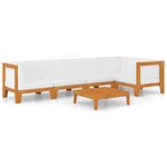 vidaXL Salon de jardin 6 Pièces avec coussins Bois d'acacia solide