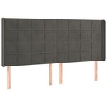 vidaXL Sommier à lattes de lit matelas et LED Gris foncé 160x200 cm