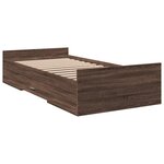vidaXL Cadre de lit et tiroirs chêne marron 75x190cm bois d'ingénierie