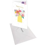 Carte Signature - " Happy Birthday " - Bouquet De Fleurs - Draeger paris