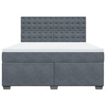 vidaXL Sommier à lattes de lit et matelas Gris foncé 180x200cm Velours