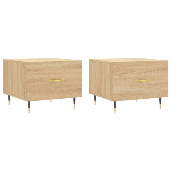 vidaXL Tables basses 2 Pièces chêne sonoma 50x50x40 cm bois d'ingénierie
