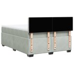 vidaXL Sommier à lattes de lit et matelas Gris clair 160x200cm Velours