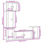 vidaXL Ensemble de meubles TV 5 Pièces Blanc brillant Bois d'ingénierie