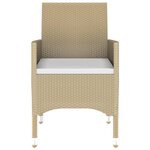 vidaXL Ensemble à manger de jardin 5 Pièces Rotin verre trempé Beige