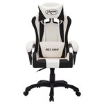 vidaXL Fauteuil de jeux vidéo avec LED RVB Blanc et noir Similicuir