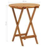 vidaXL Mobilier à dîner de jardin pliable 3 Pièces Bois d'acacia solide