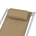 vidaXL Chaises inclinables de terrasse lot de2 Acier Taupe