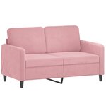 vidaXL Canapé 2 places avec oreillers décoratifs rose 120 cm velours