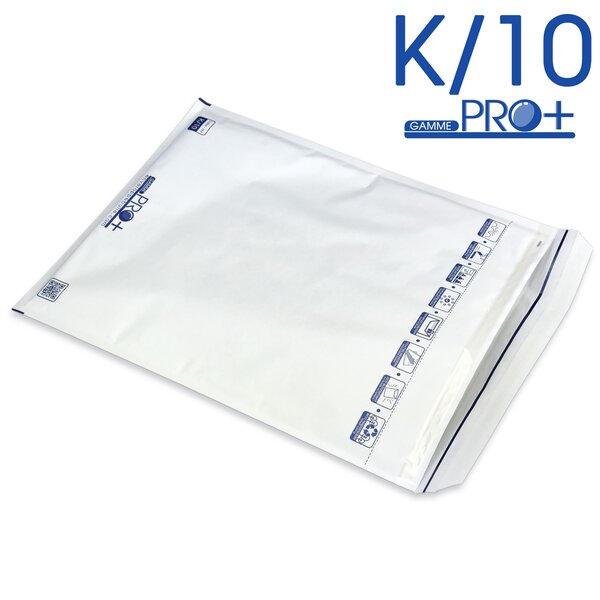 Lot de 10 enveloppes à bulles pro+ blanches k/10 format 340x470 mm