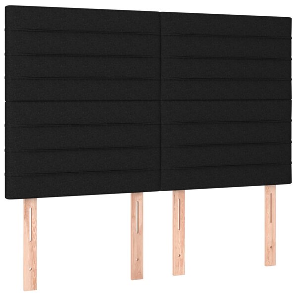 vidaXL Têtes de lit 4 Pièces Noir 72x5x78/88 cm Tissu