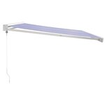 vidaXL Auvent rétractable bleu et blanc 4x3 m tissu et aluminium