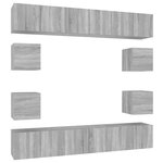 vidaXL Ensemble de meubles TV 10 Pièces Sonoma gris Bois d'ingénierie