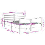 vidaXL Cadre de lit et tête de lit cire marron 150x200 cm bois de pin