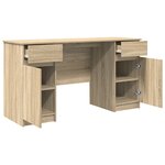 Bureau vidaXL en chêne Sonoma 140x49x76 cm en bois d'ingénierie