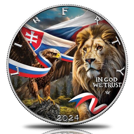 CZECH LION AND SLOVAK EAGLE 1 Once Argent Monnaie 1 Dollars USA 2024