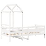 vidaXL Lit de jour avec toit blanc 90x200 cm bois de pin massif