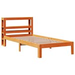 vidaXL Cadre de lit sans matelas cire marron 90x190 cm bois pin massif