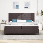 vidaXL Lit à Ressorts avec Matelas & LED Marron Foncé 200x200 cm Tissu