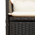 vidaXL Ensemble à manger de jardin 9Pièces coussins noir résine tressée