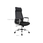 Fauteuil de bureau en toile chaise ergonomique siège pivotant réglable mécanisme basculant respirant avec appui-tête support lombaire pour bureau charge 140 kg noir 12_0001372