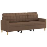 vidaXL Ensemble de canapés 3 Pièces avec coussins marron tissu