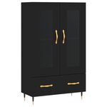 vidaXL Buffet haut noir 69 5x31x115 cm bois d'ingénierie