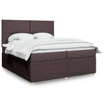 vidaXL Sommier à lattes de lit avec matelas Marron foncé 200x200 cm