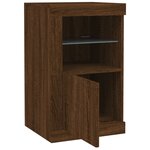 vidaXL Armoires latérales et lumières LED 2 Pièces chêne marron