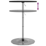 vidaXL Table de bar noir 60x60x90 cm bois d'ingénierie et acier chromé