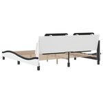 vidaXL Cadre de lit et tête de lit blanc et noir 180x200 cm similicuir