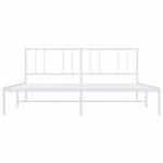 vidaXL Cadre de lit métal avec tête de lit blanc 180x200 cm